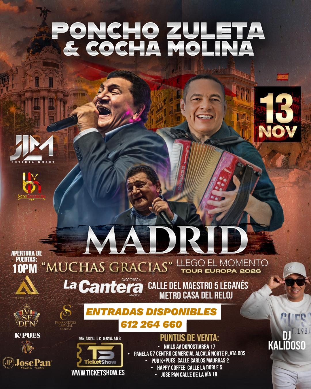 Poncho Zuleta y Cocha Molina en Madrid